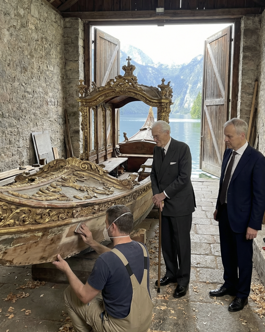 Werkstattaufnahme der Gondel während der Rekonstruktion.